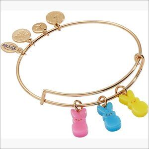 Nickel-free Expandable Bangle Bracelet with Bunny Multi-Charm
